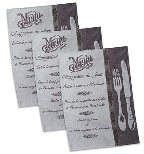 Cotton French Jacquard Dish Towels, 20x28 Set of 3, Decorative Tea Towels for Everyday Kitchen Cooking and Baking